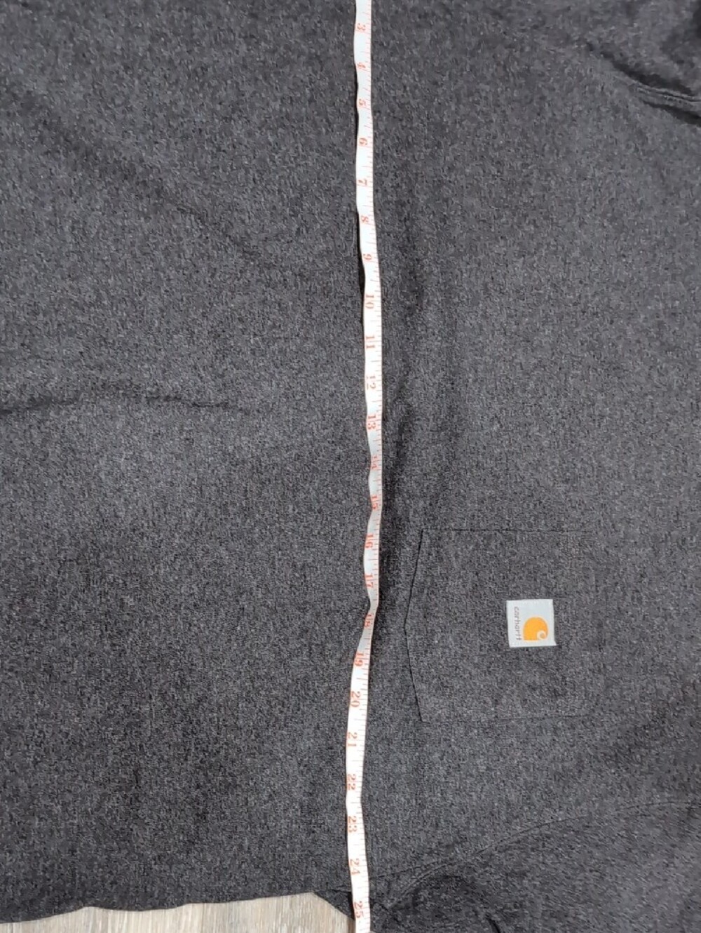 Carhartt Pocket Tee in Dark Charcoal with Gold Logo - Picture 3 of 7